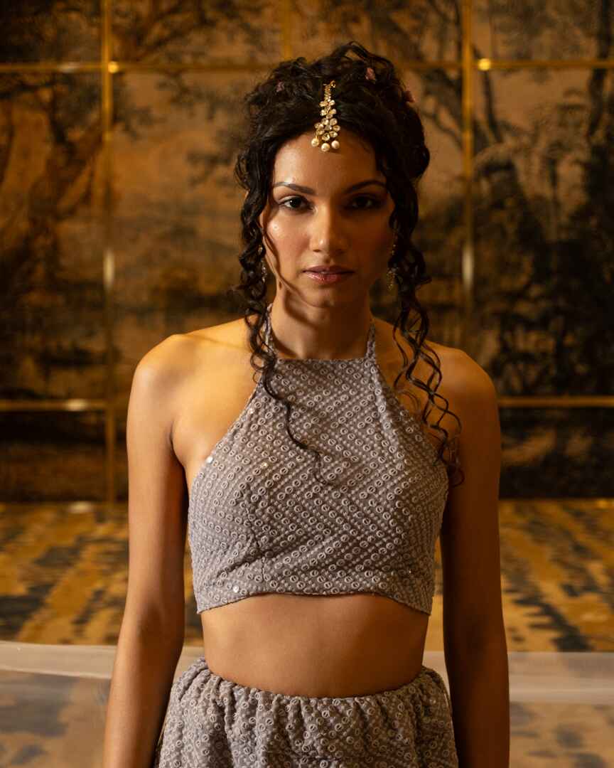 Lavender and silver lehenga