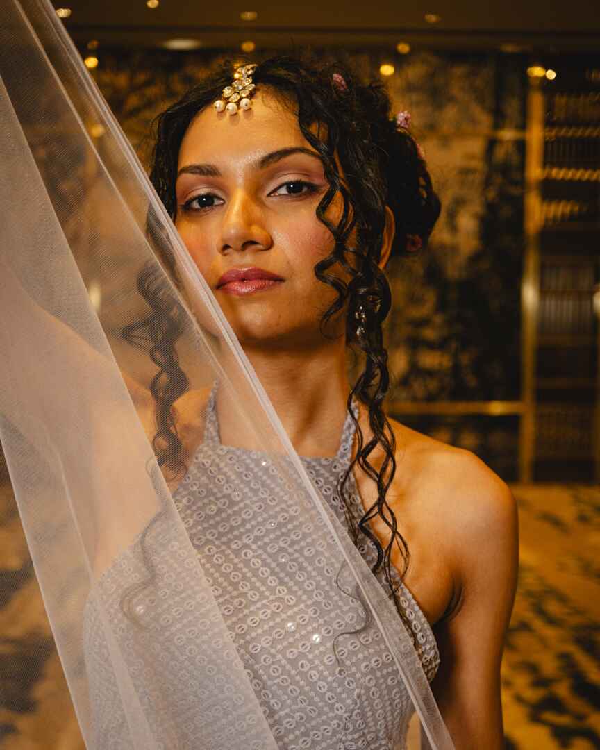 Lavender and silver lehenga