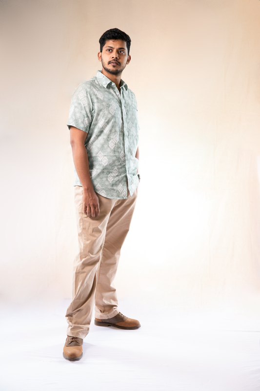 Pastel Green Short Sleeves Shirt