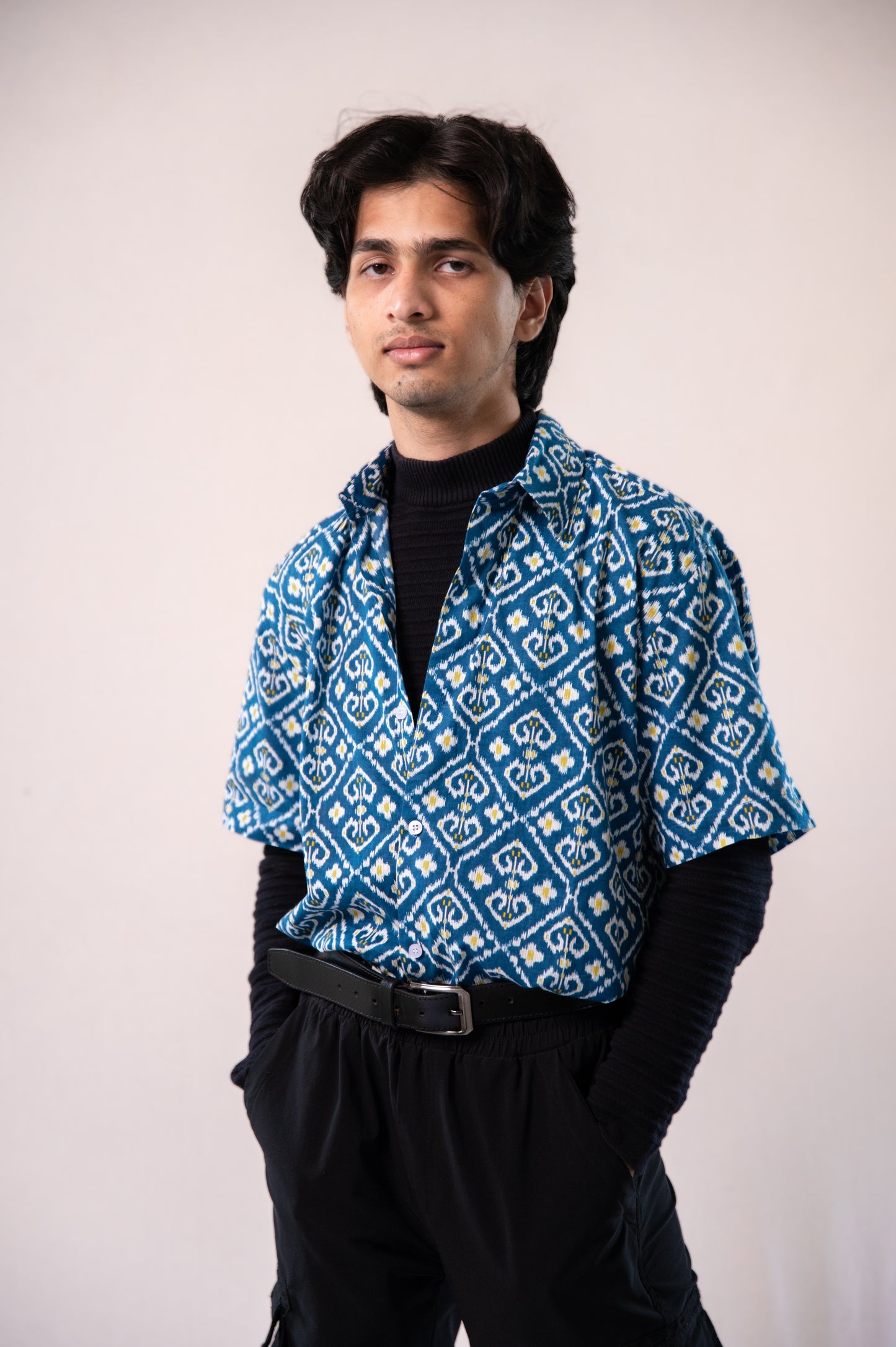 Blue Short Sleeves Shirt