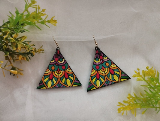 Multicolored Triangle Shape Earring