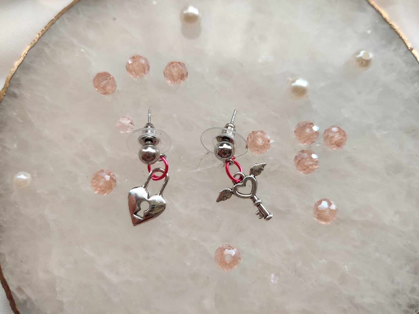 Metal Lock and key Earrings