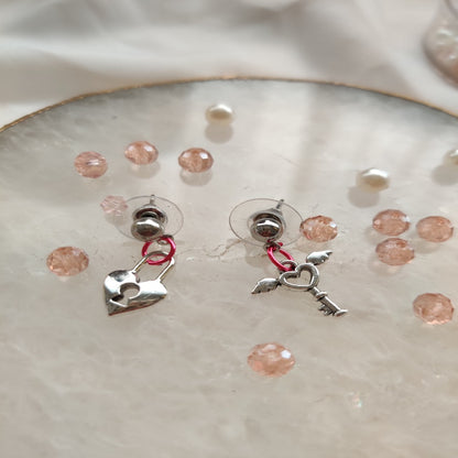 Metal Lock and key Earrings