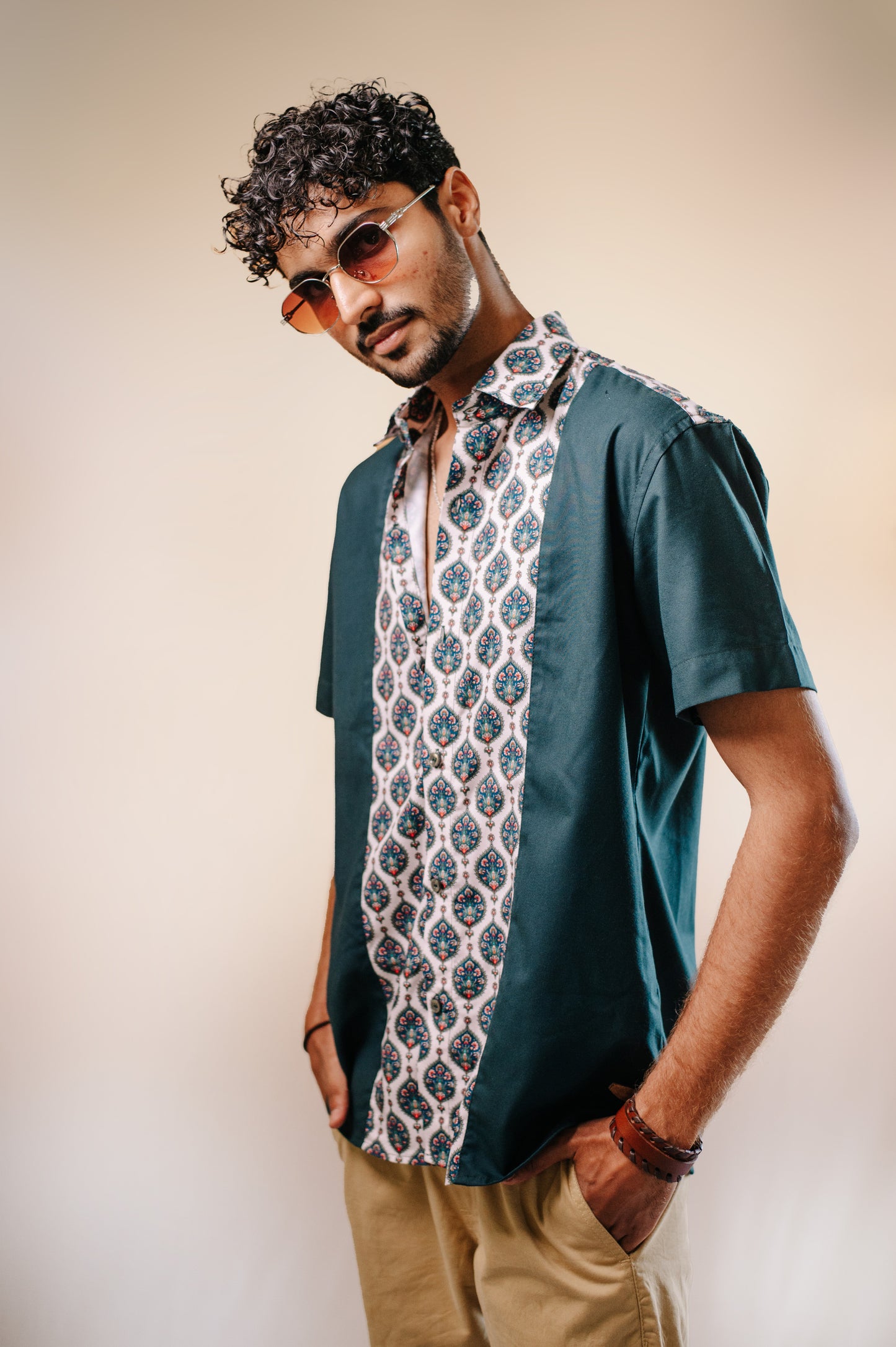 Dark Green Short Sleeves Shirt