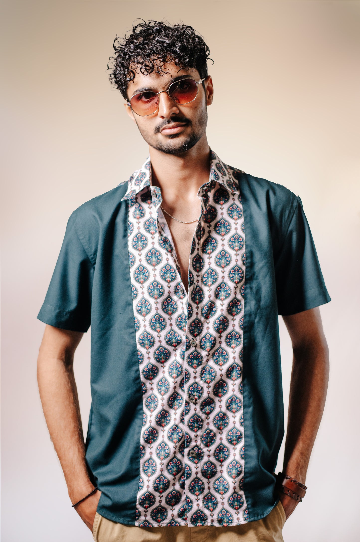 Dark Green Short Sleeves Shirt